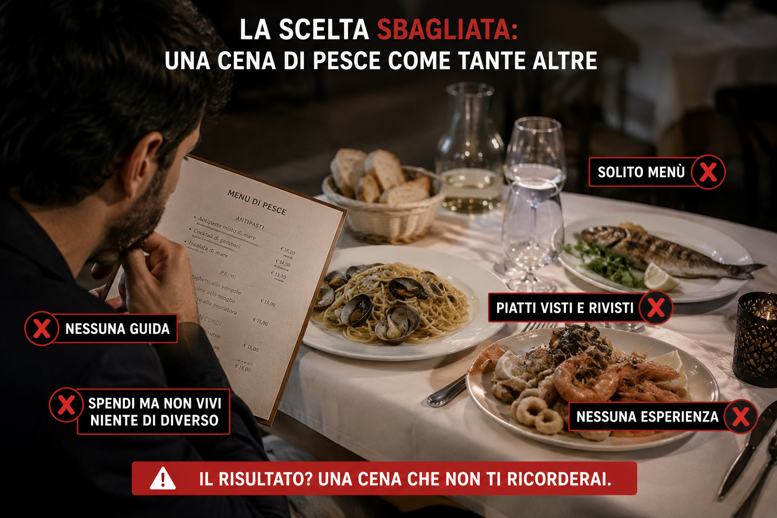 La scelta sbagliata: una cena di pesce come tante altre